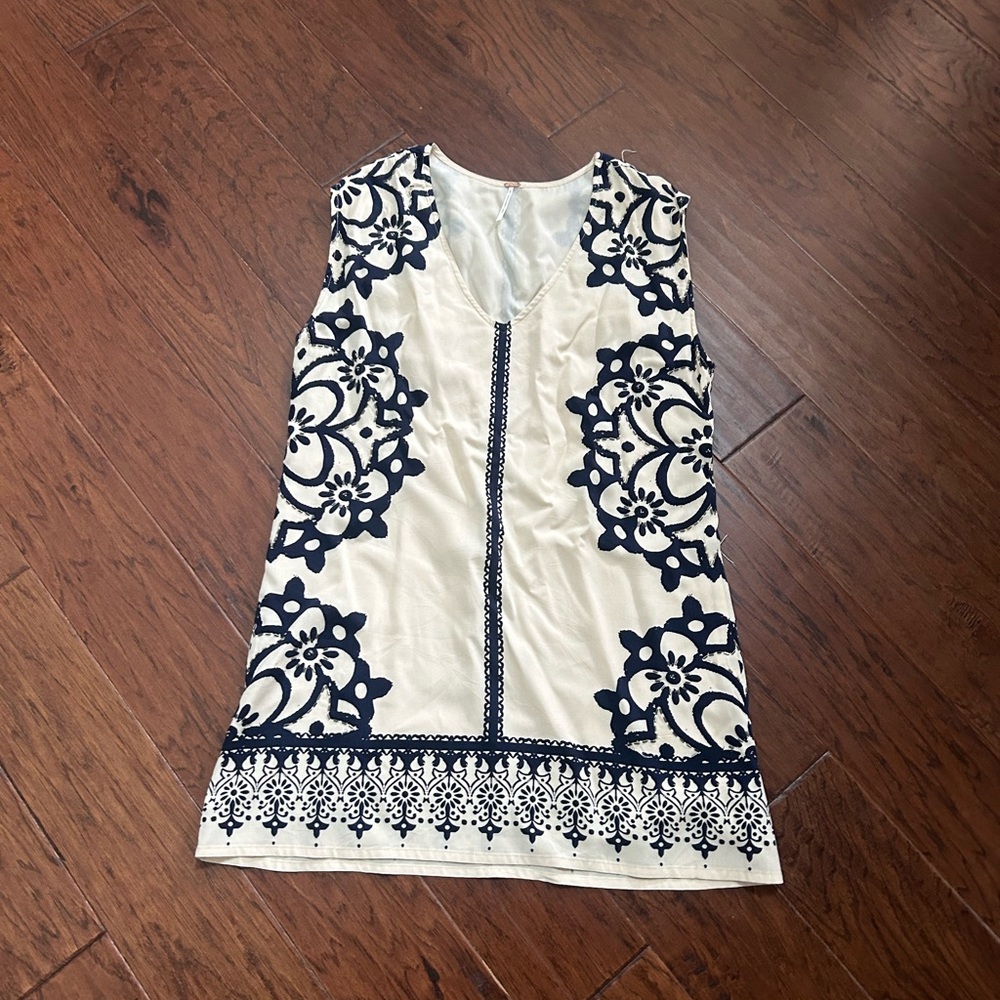 Freepeople Navy and White Sleeveless Dress